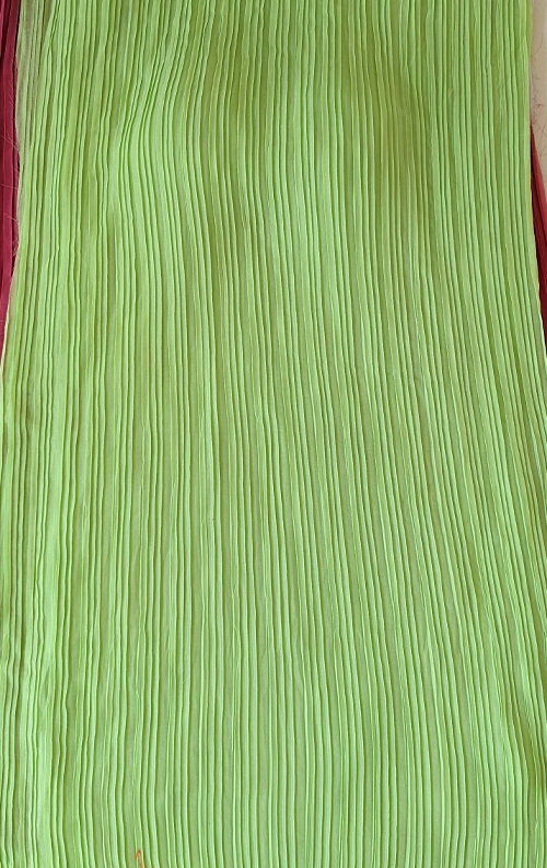 Fabric_Pleated Georgette_Pista Green.png customizable stitchable fabric